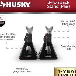 Brand new set of Husky 3-Ton car jack stands