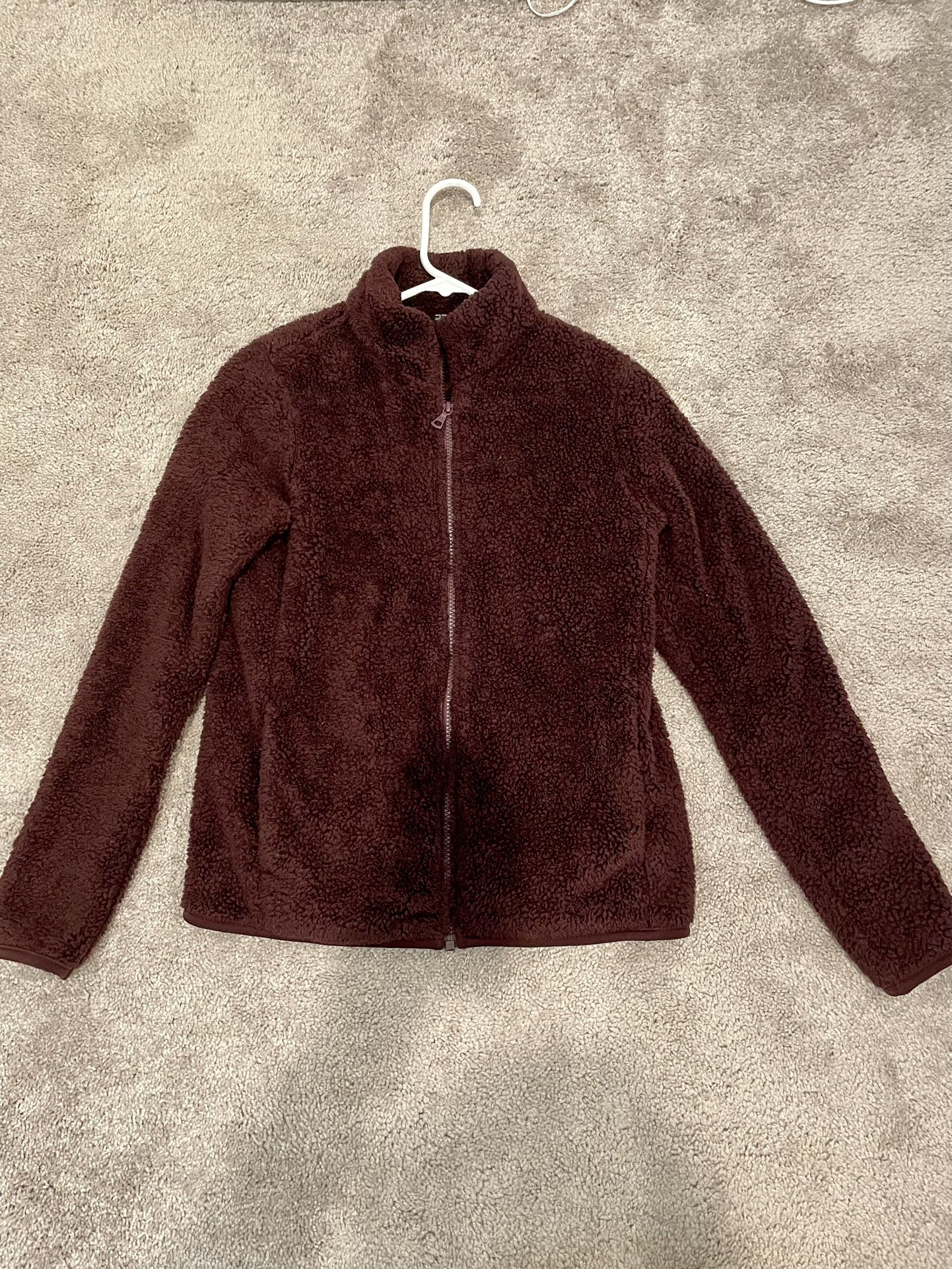 Uniqlo Fleece Jacket, Maroon, Small