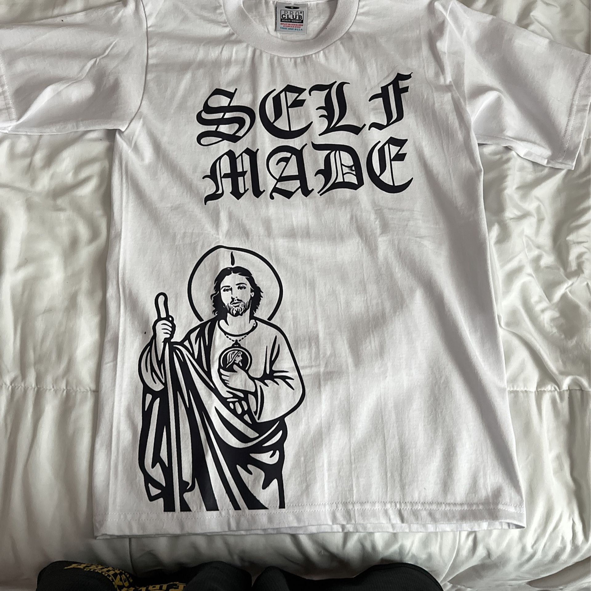 Pro Club Shirt. “ Self Made” With a San Judas Design.