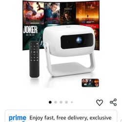 Native 1080P HD Projector with 4K Support, WiFi 6, Bluetooth, Dustproof Design, Motorized Focus, Built-in Speaker, Smart Projector for Indoor/Outdoor 