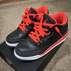 Nike Air Jordan 3 Retro GS Crimson 2012 Size 6.5Y 398614-005 Sneakers