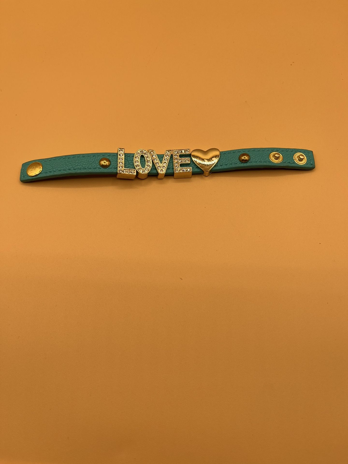 Stylish Turquoise, Love And Heart Snap Bracelet