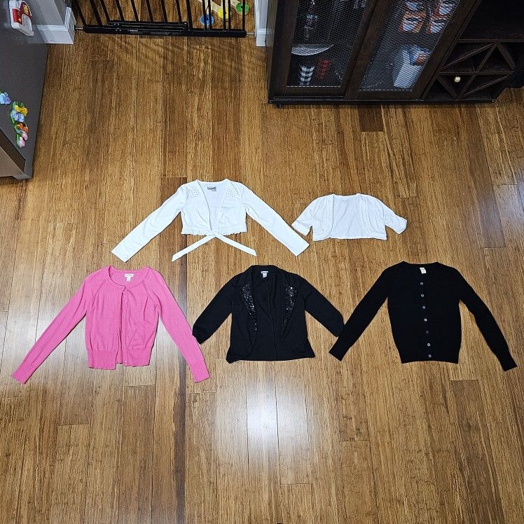 Girls Cardigan & Shawl Bundle Size 7/8 – 5 Pieces (Cat & Jack, Justice + More) *Great Bridge*