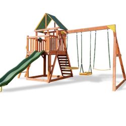 Pine Hill Wooden Swing Set New In Box