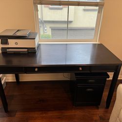 Desk with File Cabinet 