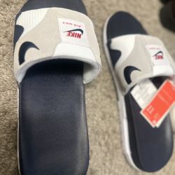 Nike Air Max 1 Slide Men's Size:8 DH0295 104 White/Obsidian-Lt Neutral Grey