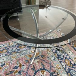 Glass and Chrome Coffee Table 