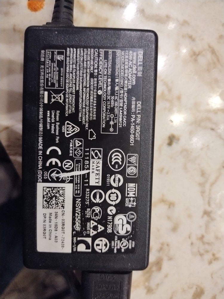 Dell 45 Watts Ac Dell Adapter Laptop Charger PA-1450-66D1 19.5v
