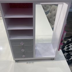 Fashion Doll White Wardrobe Clothes Stand For Barbie Like Doll
