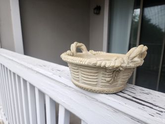 Garden House Ceramic Basket Planter - 9" x 5"