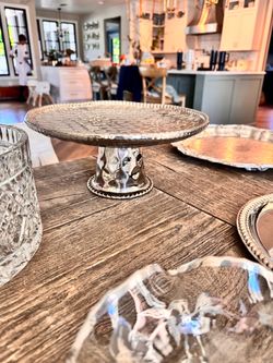 Silver Metal Pedestal Cake Stand