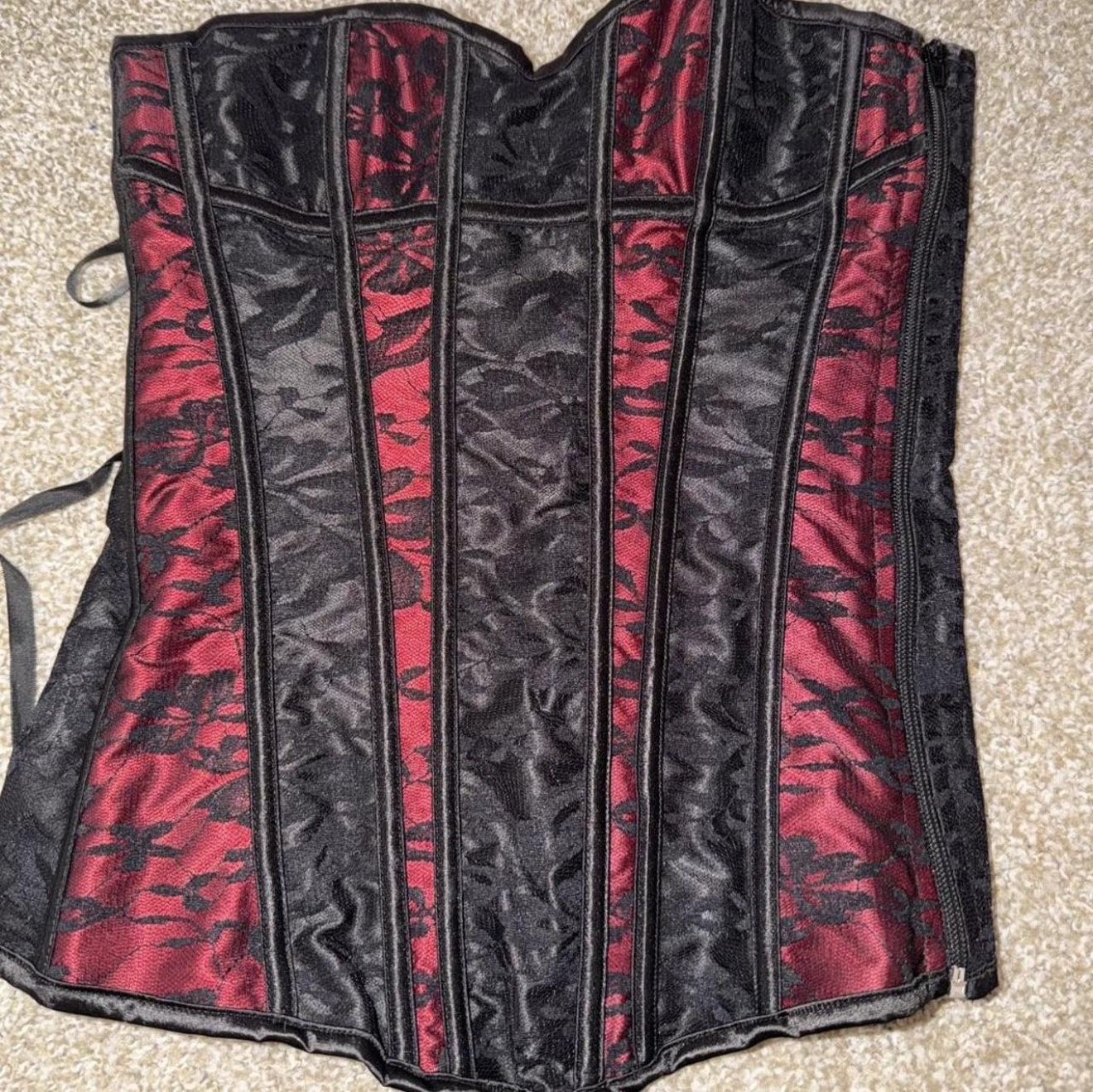 shirley hollywood, black and red corset, size medium