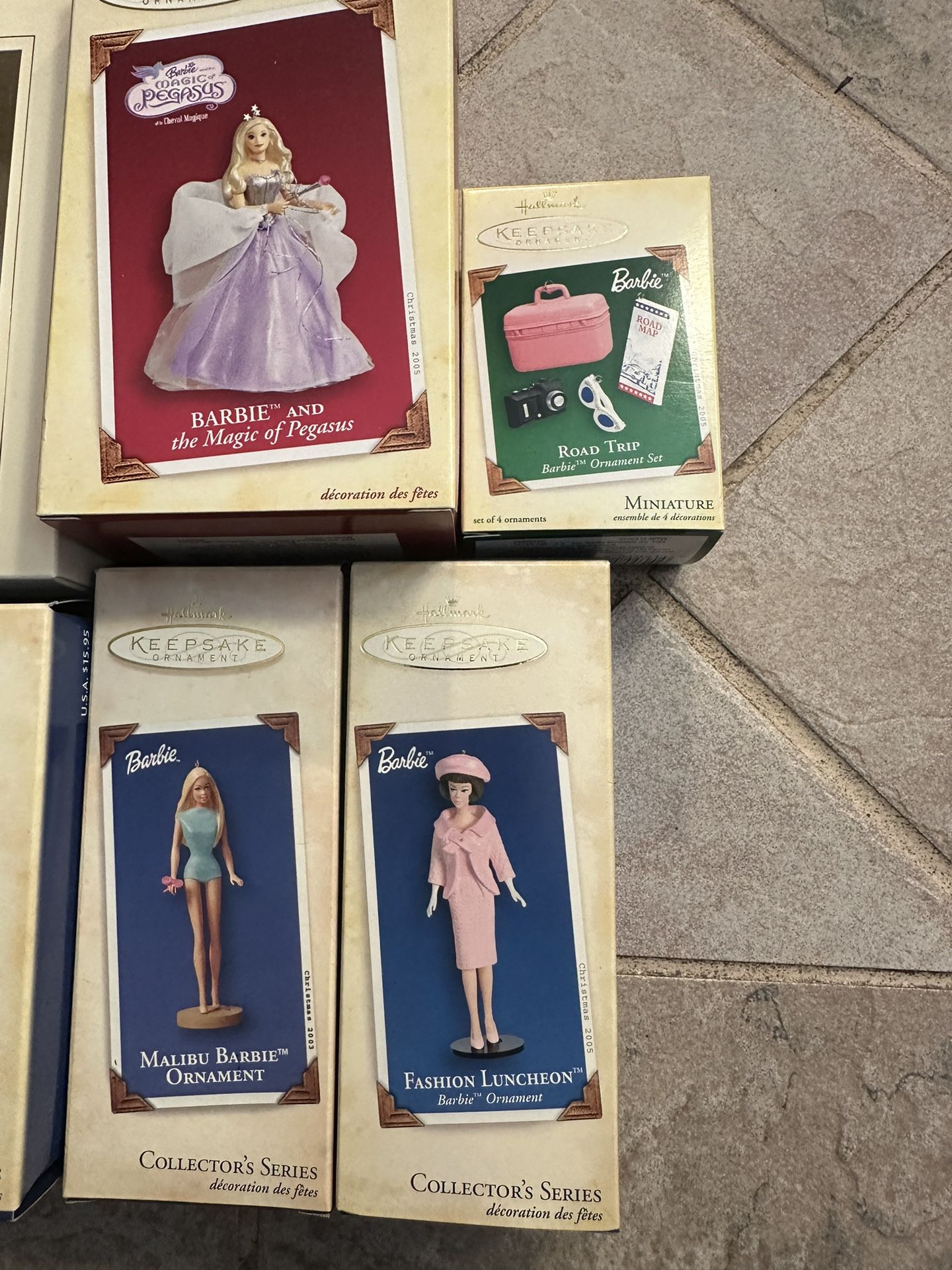 Set Of 8  Barbie Keepsake, Hallmark Minton Box