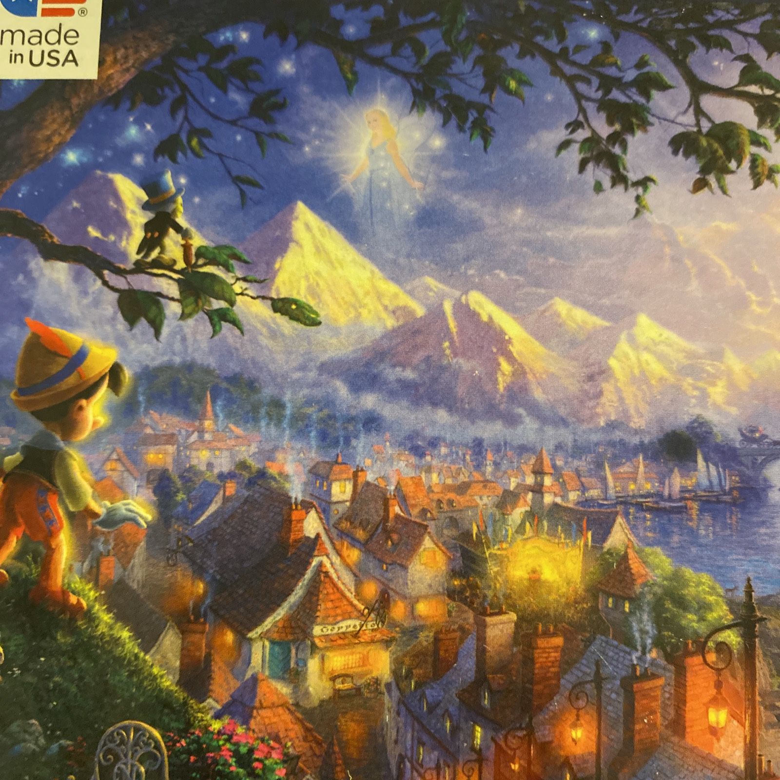 Disney PINOCCHIO WISHES UPON A STAR Thomas Kinkade Jigsaw Puzzle