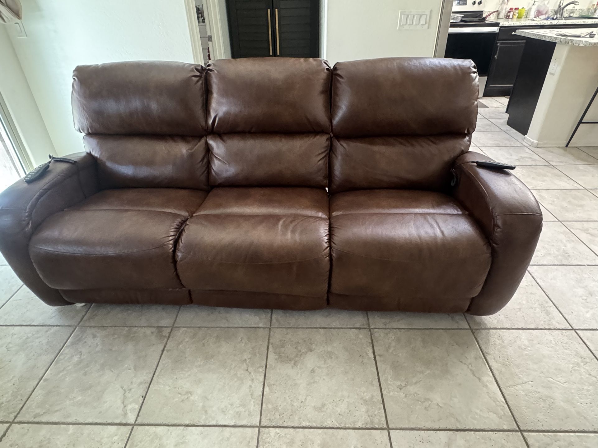 Leather Couch With Massage And Recliners