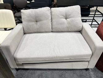 Modern Light Gray Fabric Loveseat