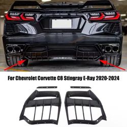 For Chevrolet Corvette C8 2 Door Z51 Stingray STG 3 2020-2025 Glossy Black Carbon Look Rear Bumper