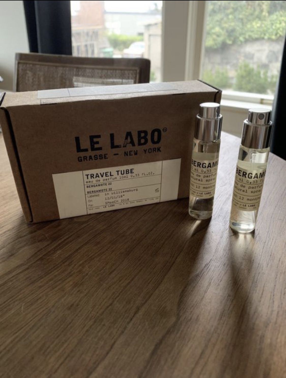 Le Labo Bergamote 22 eau de parfum - two travel tube refills, each 0.33 oz