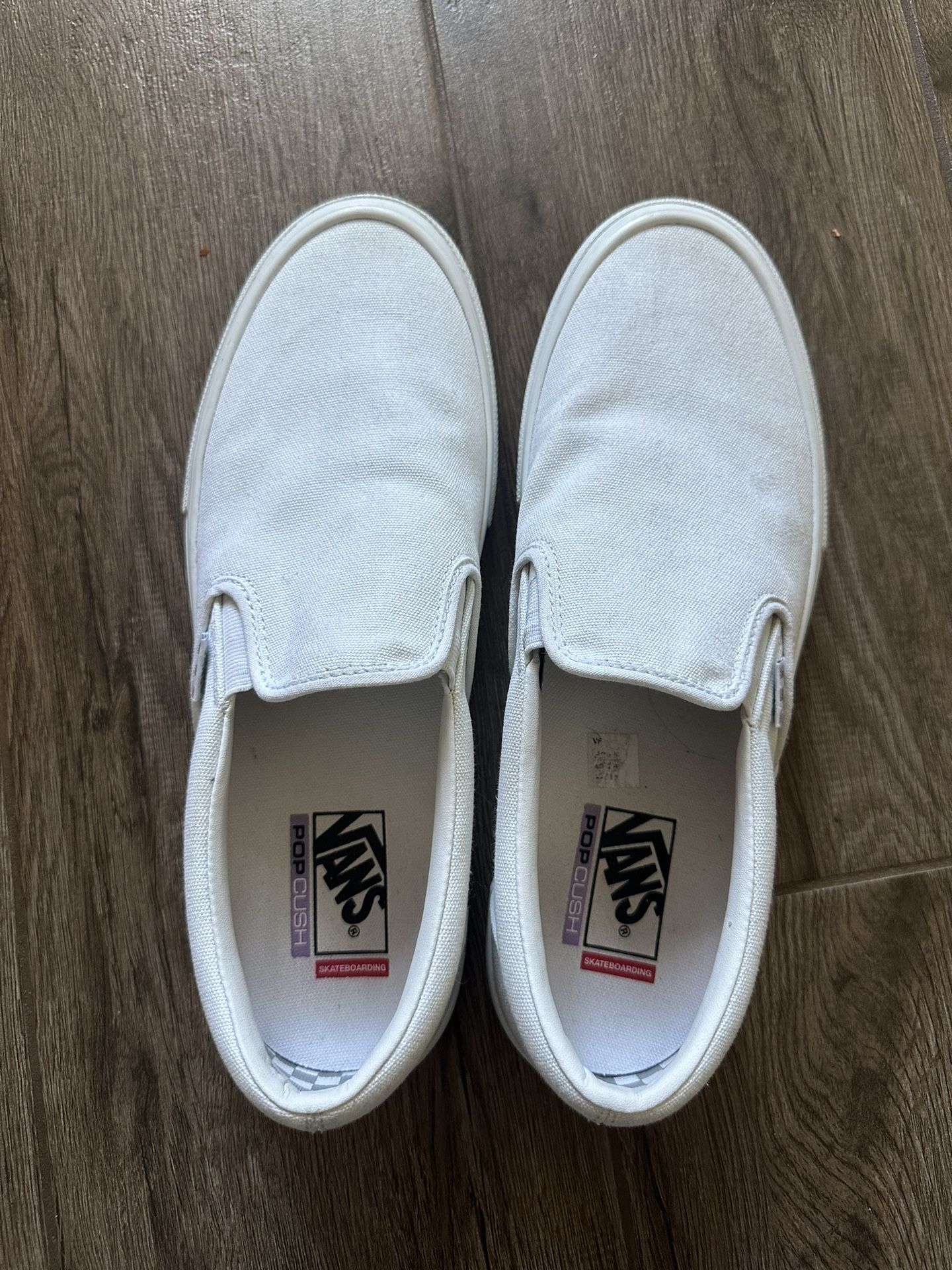 True White vans w/Comfort sole Mens