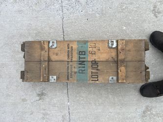 Vintage Military Wooden Crate Dated March 1954