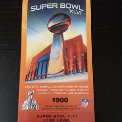 SUPER BOWL XLVI TICKET