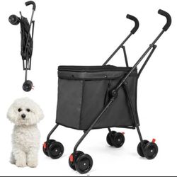 Wedyvko Pet Stroller with 4 Wheels,Series Folding Shopping Cart with Wheels, Grocery Cart with Remov