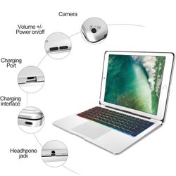 Upgraded | Touch Keyboard for iPad Pro 12.9 inch - 2017 (2nd Generation), 2015 (1st Gen) - iPad Pro 2nd Gen Case with Keyboard, Aluminum Alloy Hard Sh