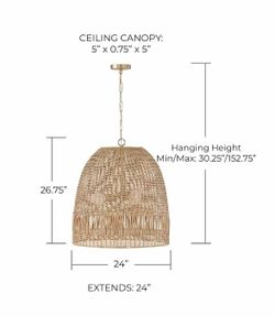 Capital Lighting Naomi 3 Light 24" Wide Wood Pendant Matte Brass
