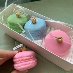 Glass Macaron Christmas Ornaments 