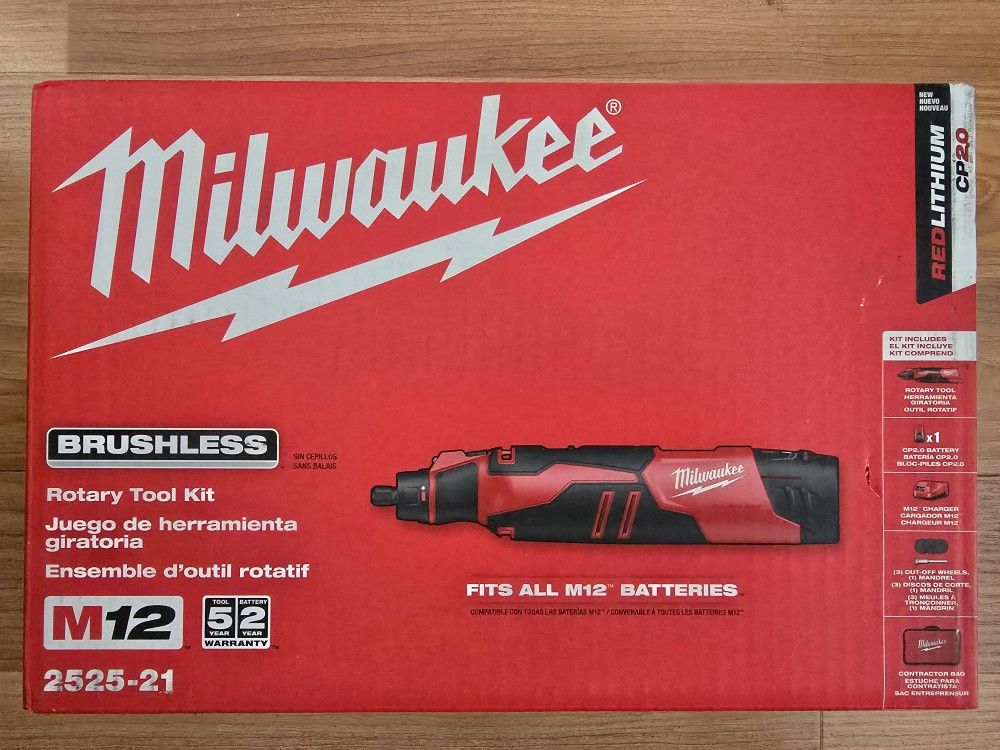 Milwaukee M12 Brushless Rotary Tool Kit