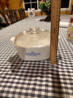 Corningware Blue Cornflower 2.5 Qt Baking Casserole Dish + Lid Marked a-9-c