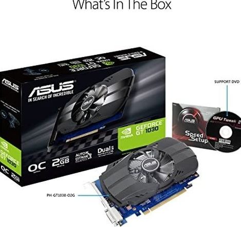 Asus PH-GT1030-O2G GeForce GT 1030 Graphic Card New In Opened Box NEVER USED