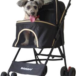 Dog Stroller Cat Stroller Collapsible Portable Lightweight Compact Jogger Travel Pet Stroller Suitable for Small Dogs and Cats Under 16 LB(Black)