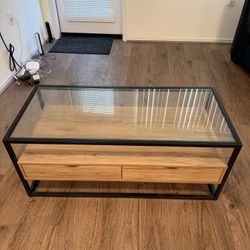 Wooden Glass Coffee Table