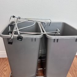 Double Pull Out Trash Can For Kitchen Cabinet 