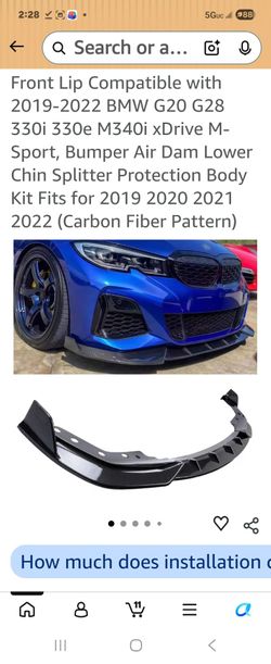 WheelX Front Lip Compatible with 2019-2022 BMW G20 G28 330i 330e M340i xDrive M-Sport, Bumper Air Dam Lower Chin Splitter Protection Body Kit Fits for