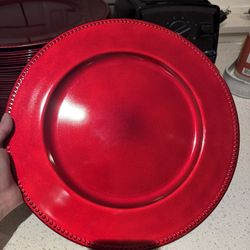 39 Red Charger Plates