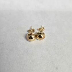 14kt Gold Hollow Ball Stud Earrings 