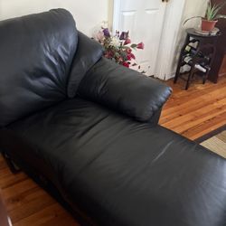Black Leather L-Shaped Corner Sofa