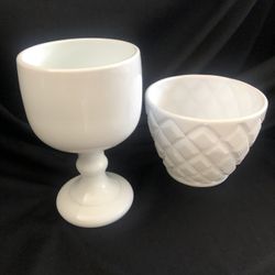 White Milk Glass-Vintage