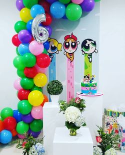 Power Puff Girl Balloon Garland,  Banner