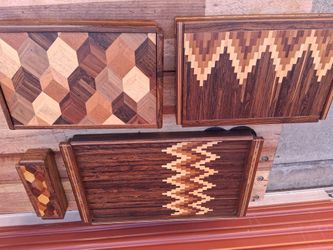 Don S. Shoemaker Collection, Original Inlaid Wooden Trays And Boxes