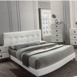 Queen size bed frame and mattress orthopedic