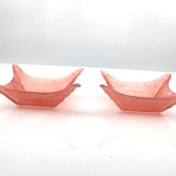 2 Red Decor Candle Holders