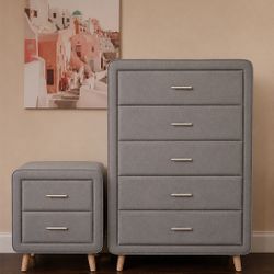 Modern Gray Dresser + Nightstand Set
