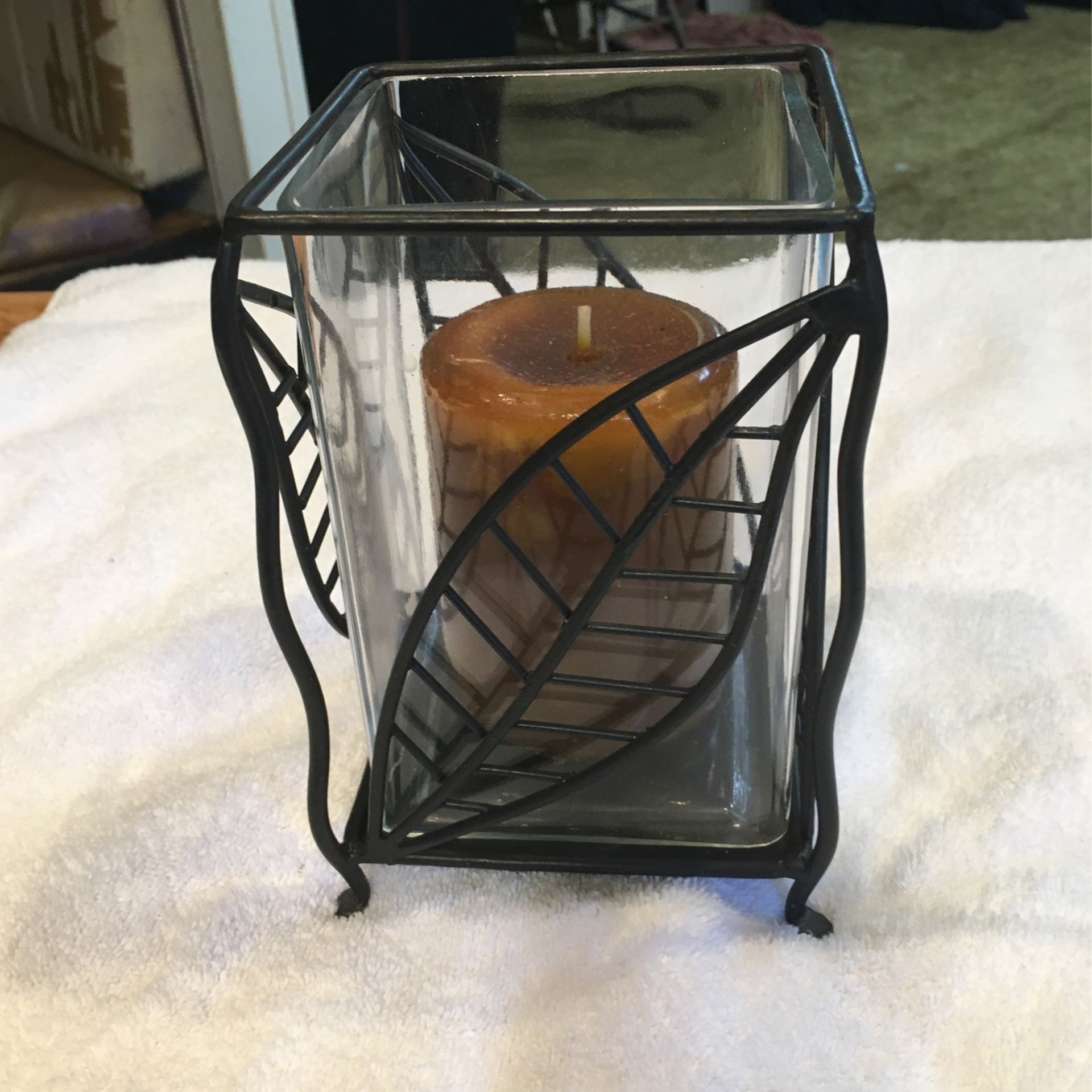 Candle with candle holder
