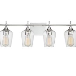 4 Sconce Silver Chrome  Light Vanity Bathroom Fixture 