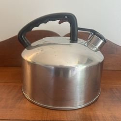 Large Lifetime Stainless Steel Kettle about 8.5” wide x 7.75” tall