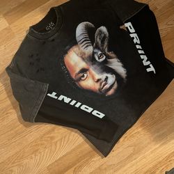 Kendrick Lamar GOAT Acid Washed Black Long Sleeve Shirt