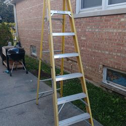 Heavy Duty Industrial WERNER Fiberglass Ladder 7 Ft
